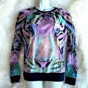 F21 Tiger Long Sleeve Pullover Sweatshirt M